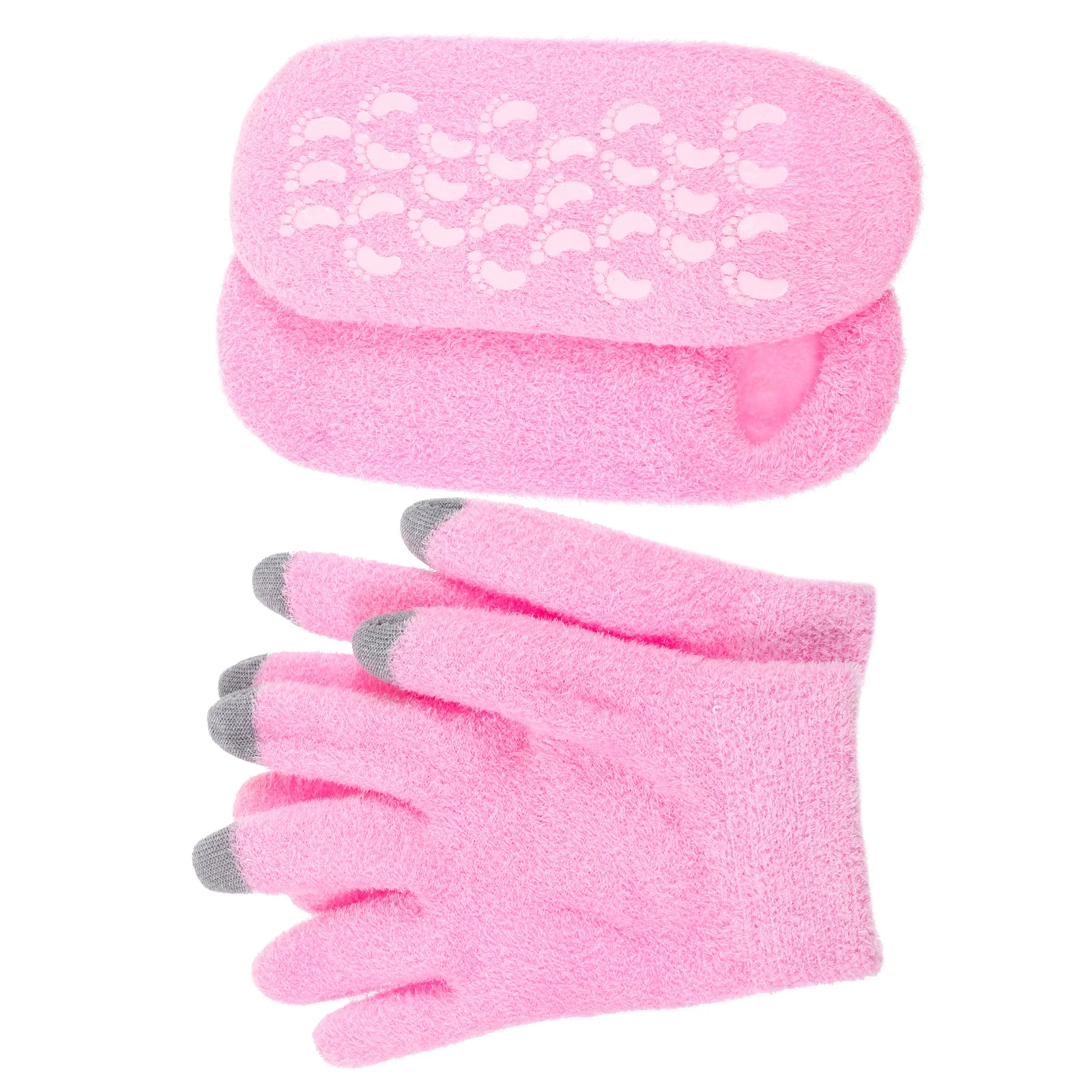 1 مجموعة شاشة تعمل باللمس قفازات وجوارب للنساء بين عشية وضحاها اليد العناية بالقدم لينة الجلد ودية غسول الاحتفاظ قفازات