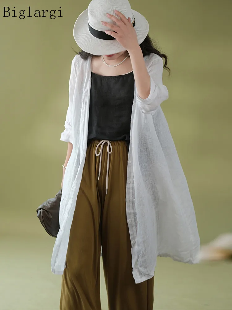 

Весенне-летняя рубашка-блузка, женские повседневные свободные длинные женские пальто, модные женские солнцезащитные рубашки