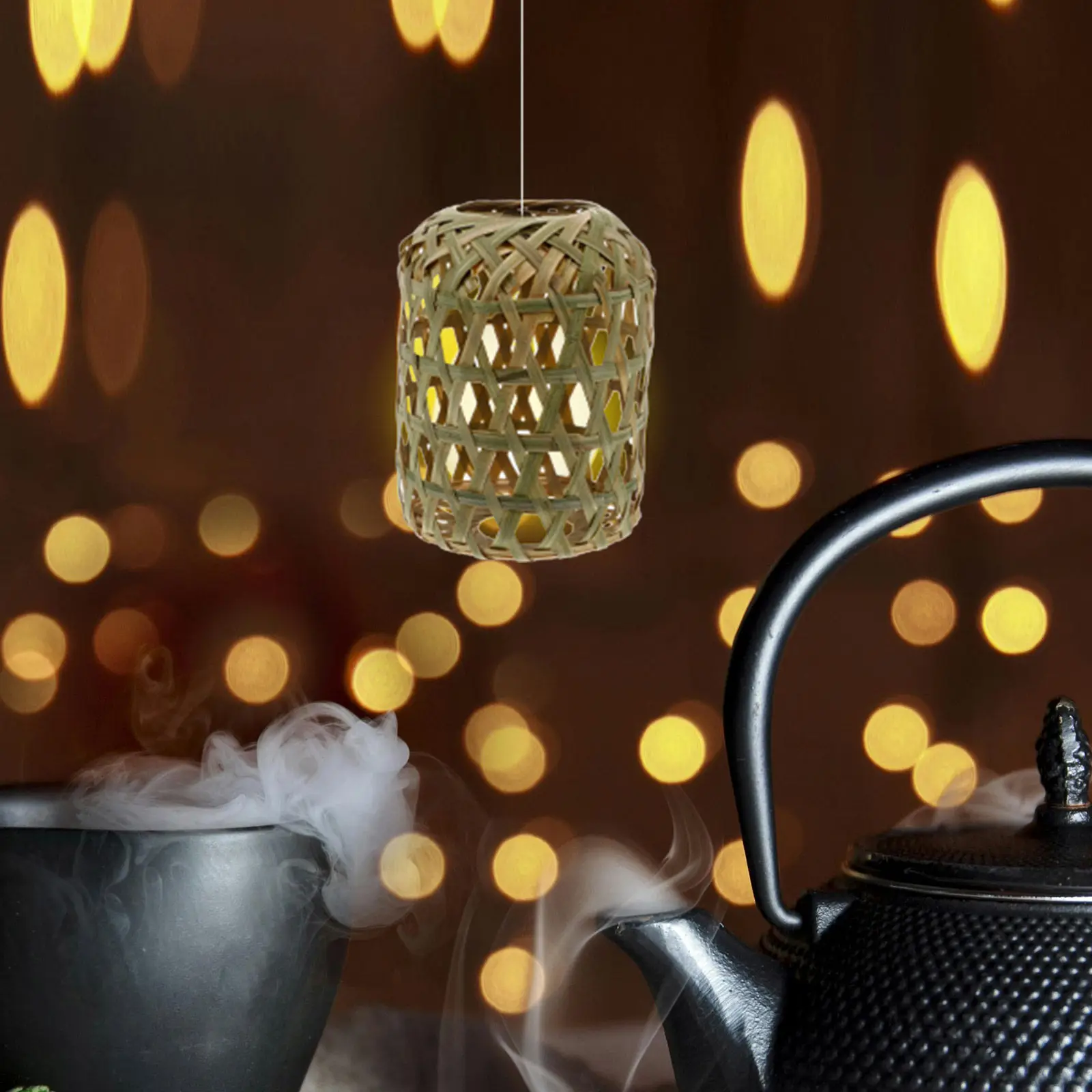 

Плетеный бамбуковый абажур в стиле рустик-шик для подвесных светильников, декор для дома, кофейни, свадьбы, мягкое освещение