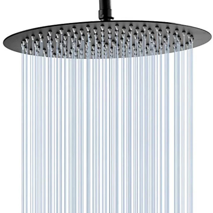 

Round 16 Inch Stainless Steel Shower Head Rain Style Shower Head Large Square Rainfall Shower Heads Matte