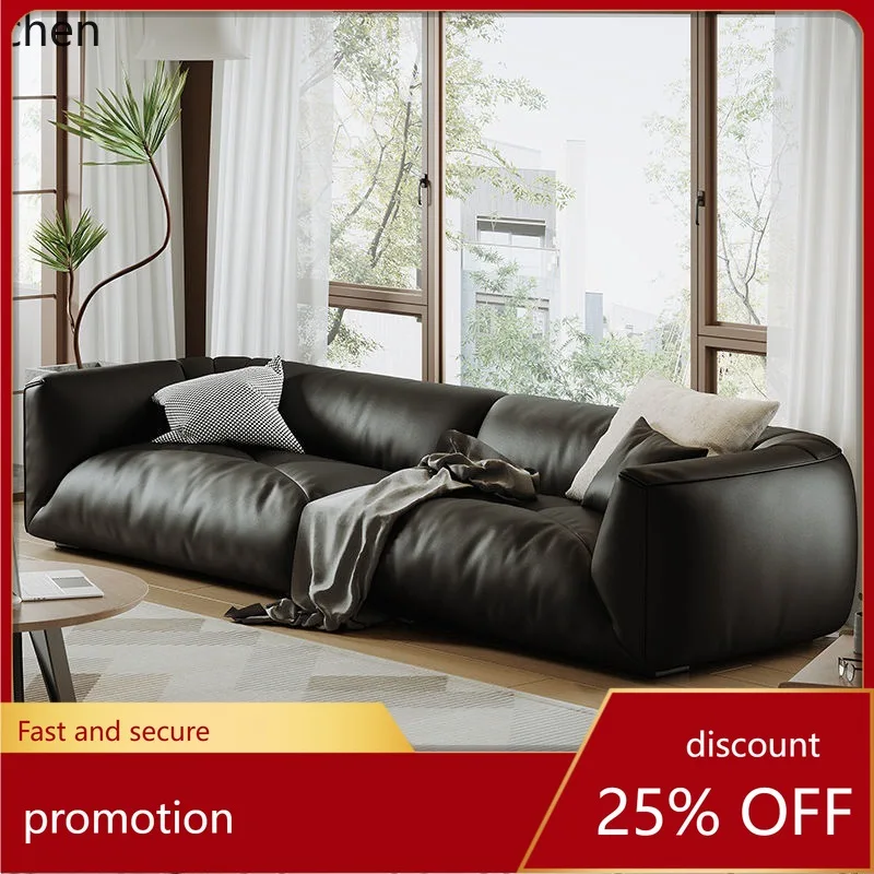 

ZML Sofa for Home Use in Small Apartments, Retro Straight Leather Sofa for Living Room