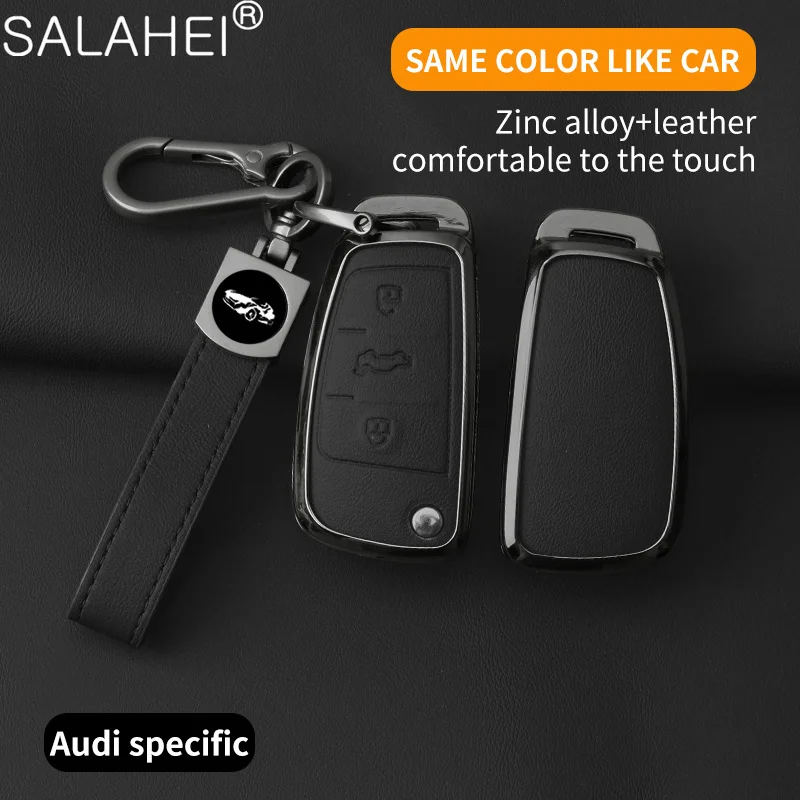 Leather Car Key Case Cover Protect Shell For Audi A1 A3 A6 A6L Q2 Q3 Q7 TTS R8 S6 RS3 Key Protection Shell Fob Car Accessories