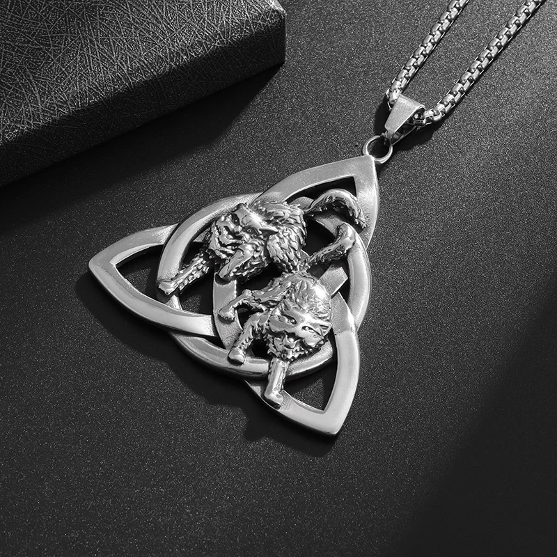 Norse Mythology Odin Triangle Logo Pendant Celtic Viking Pirate Rune Necklace Long Jewelry Amulet Jewelry