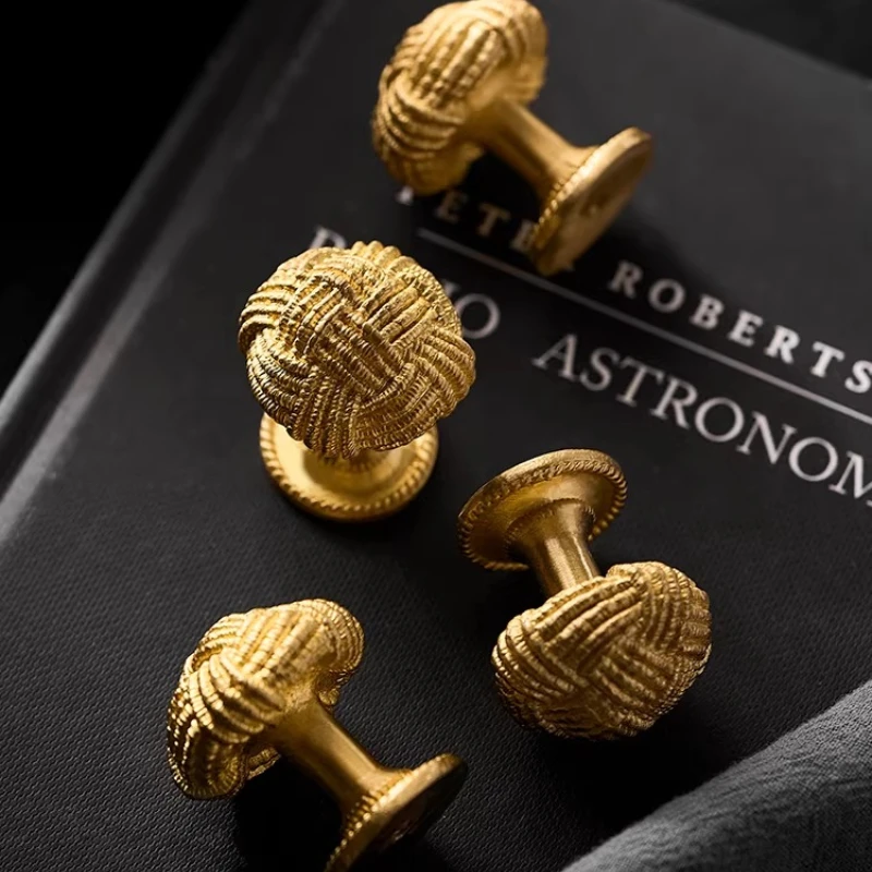 High-end Golden Silver Pulls Brass Wire Ball Furniture Handle Copper Wardrobe Cupboard Kitchen Cabinet Dresser Drawer Door Knob