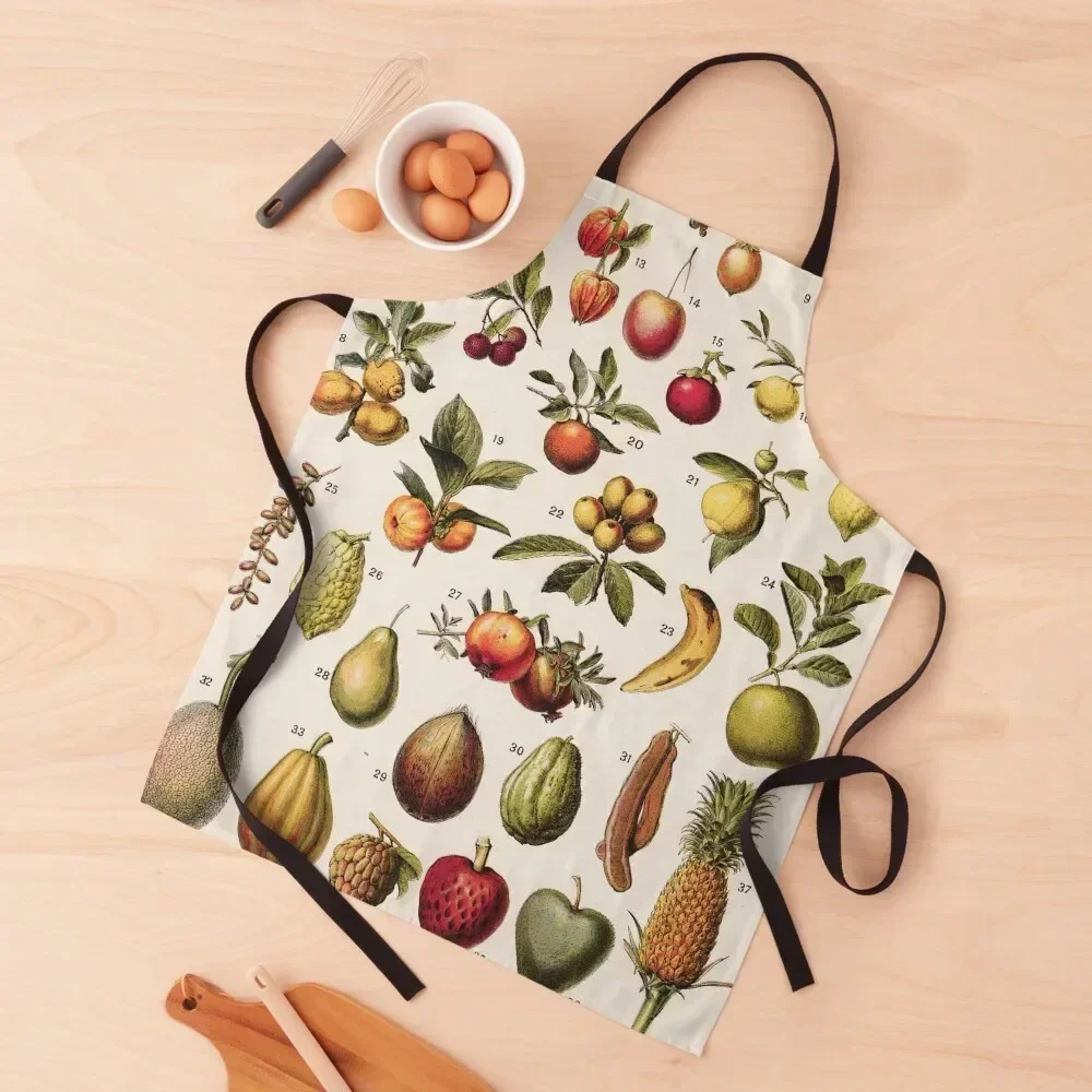 

Adolphe Millot - Fruits exotiques - French vintage botanical illustration Apron Utensils For Kitchen Cooking Clothes Apron