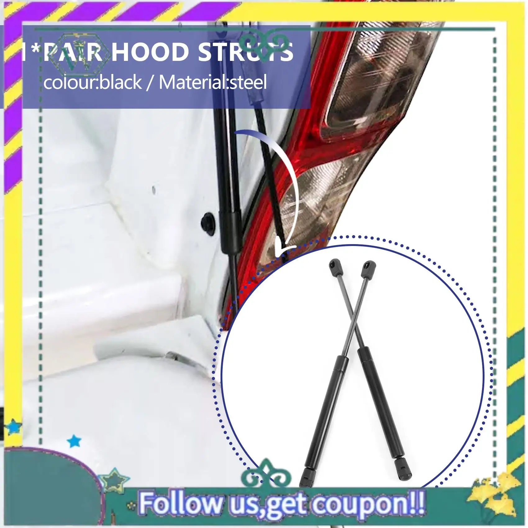 

Upgraded 325Mm Extended Gas Struts For Toyota Hilux Iii Vii Pick-Up Replacement For 1921Vr Arb Canopy Rear Window Trunk