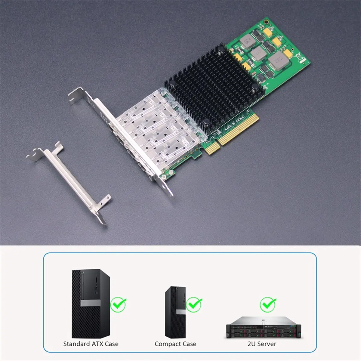 618 Mega Sale 4-Port 10Gb SFP+ Network Card (Ethernet PCIE NIC) with Broadcom BCM57840 Controller, PCIe 3.0 X8 Interface