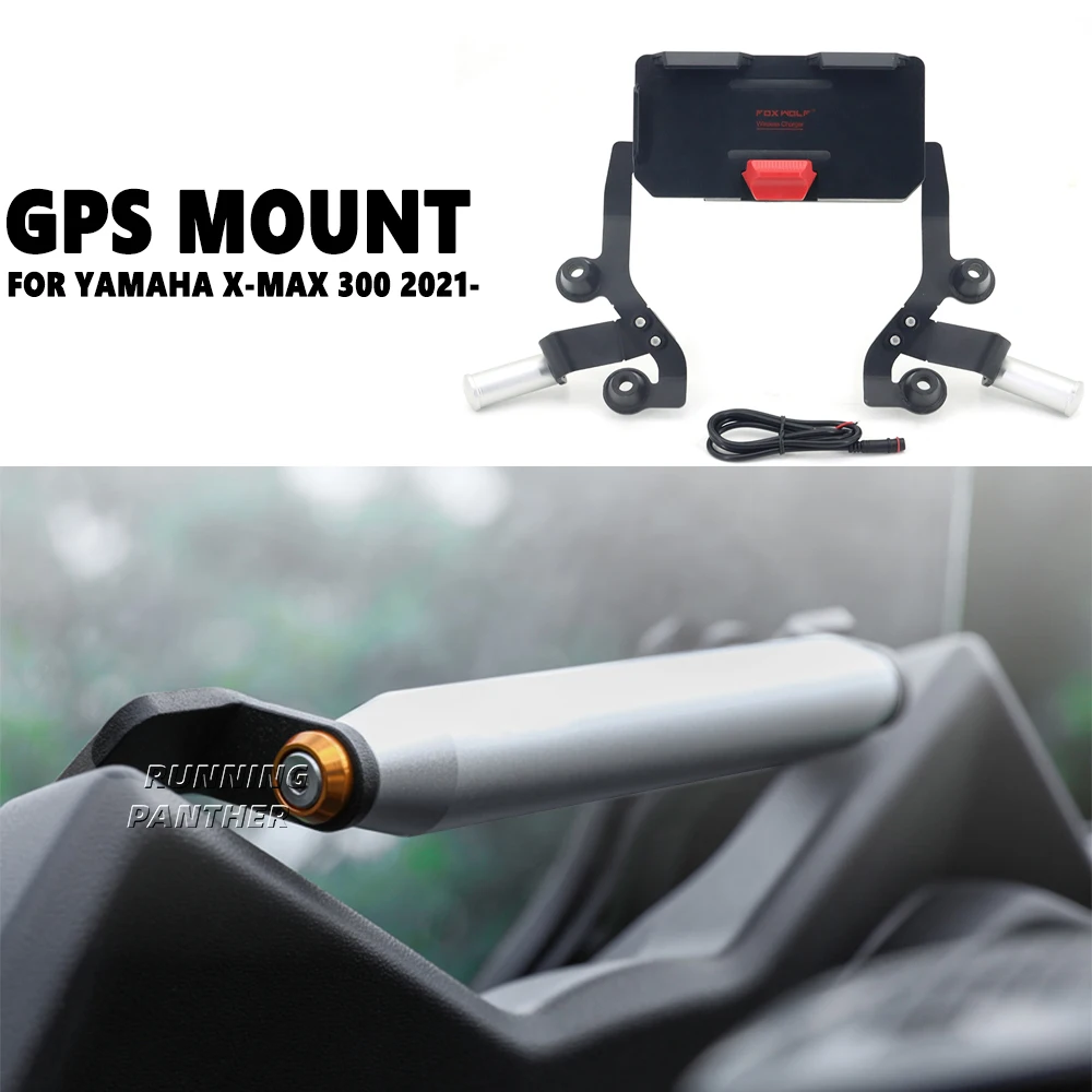 

2021- Motorcycle GPS Phone Holder USB Wireless Charger Navigation Bracket Mount Stand For Yamaha X-MAX Xmax 300 XMAX300 X-max300