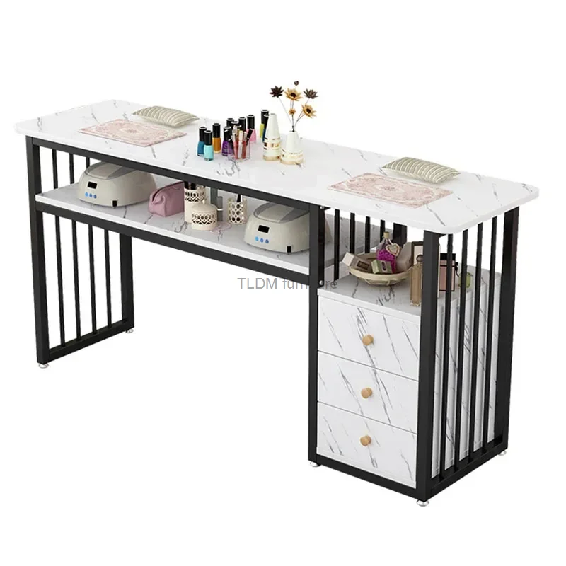 Station de manucure en fer pour meubles commerciaux, tables à ongles, table de manucure professionnelle haut de gamme, moderne et simple, économique, Z