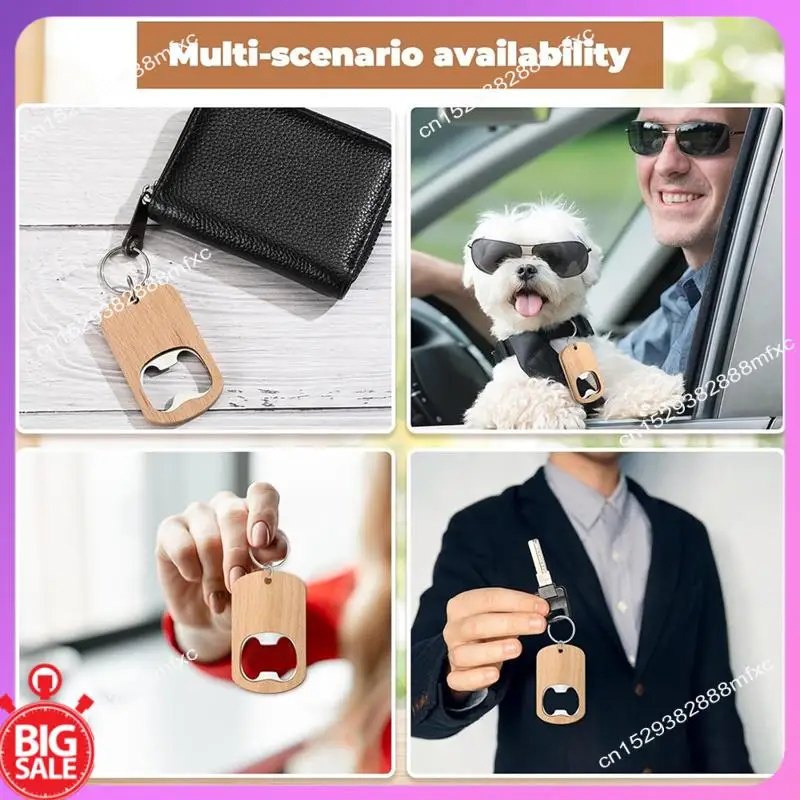 

Big Deal 50 Pcs Wood Bottle Opener Wooden Keychain Bottle Opener Blanks Unfinished Keychain Wood Engraving Bulk For Wedding
