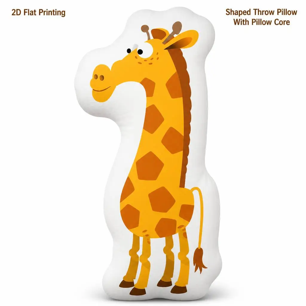 Cartoon Giraffe Animal Lovers Gift Plush Pillow Cushion Irregular Stuffed Throw Pillow Home Decor Gift Sofa Bed Home