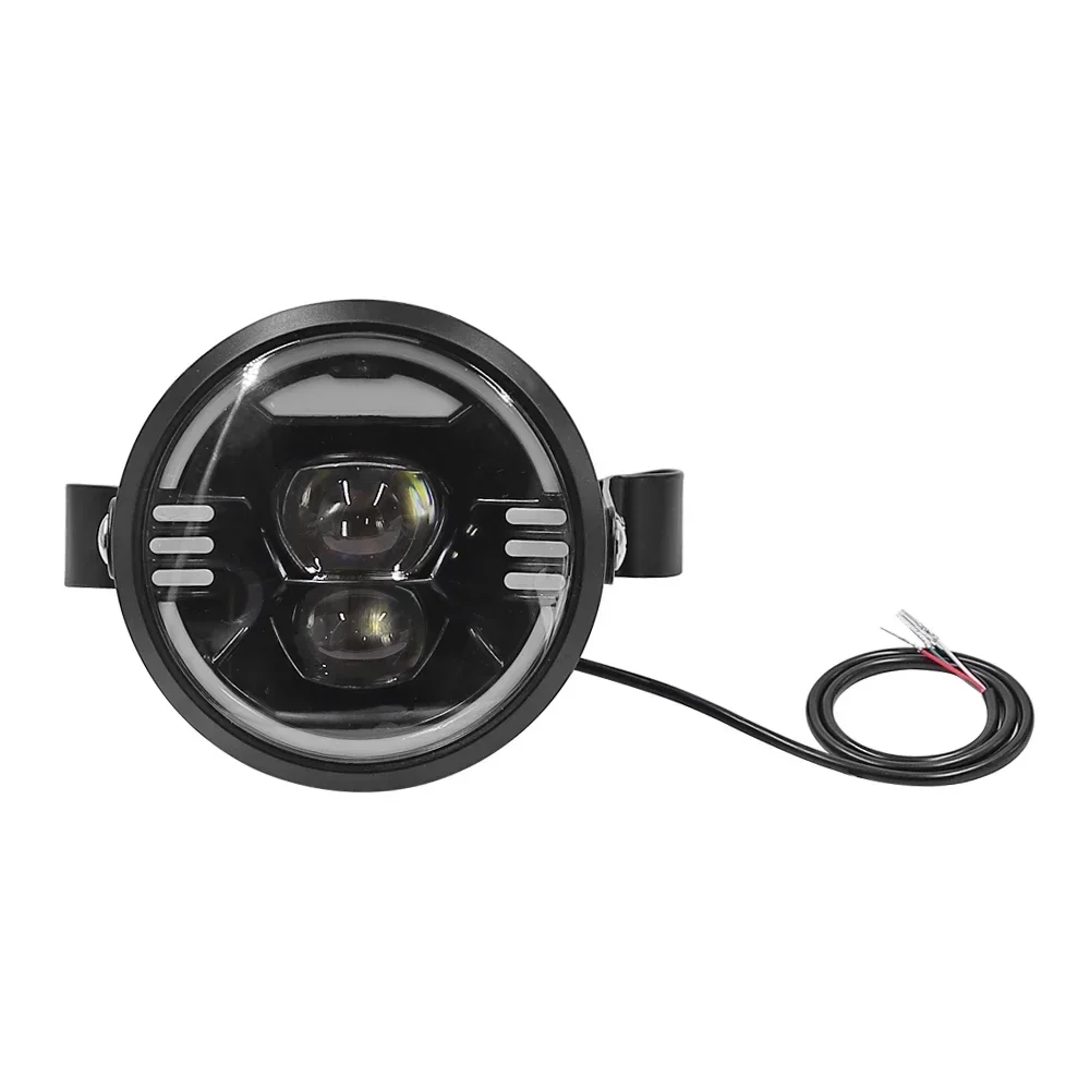 For Electric Bicycle Headlamp Low Beam High Beam 12V-48V LED Headlight Front Light Waterproof Flashlight E-Bike Accessories Part