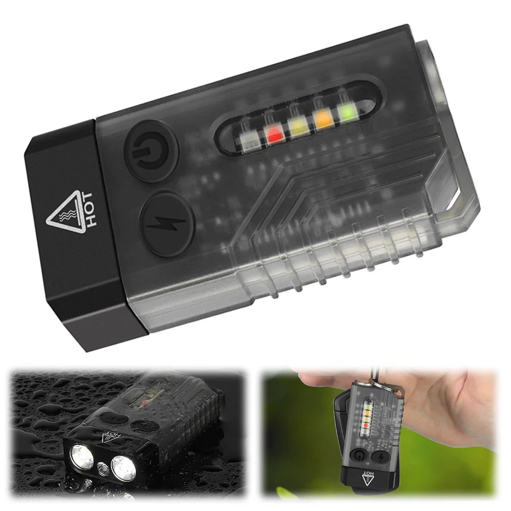 

Keychain Flashlight 1000 Lumens Portable Flat Pocket Flashlight Torch Buzzer Mini Flashlight for Camping Outdoors Emergency