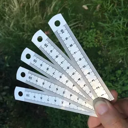 10cm paslanmaz çelik Metal düz cetvel çift ölçekli inç ölçü aracı ofis okul kaynağı sanatçı öğrenci çizim kırtasiye