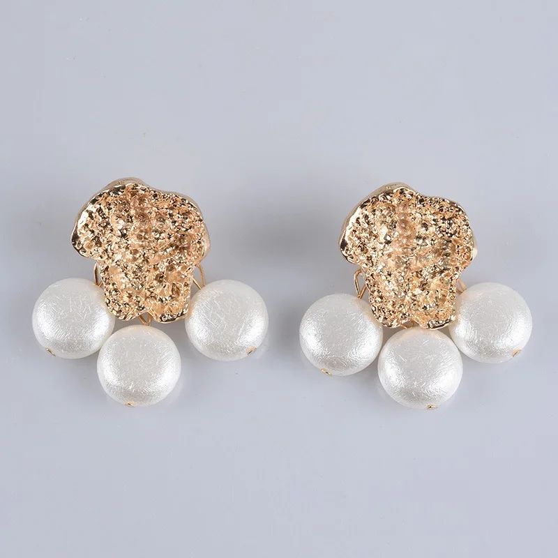 European And American Irregular Geometric Pearl Fringe Earrings Temperament Female Jewelry Gifts 2024