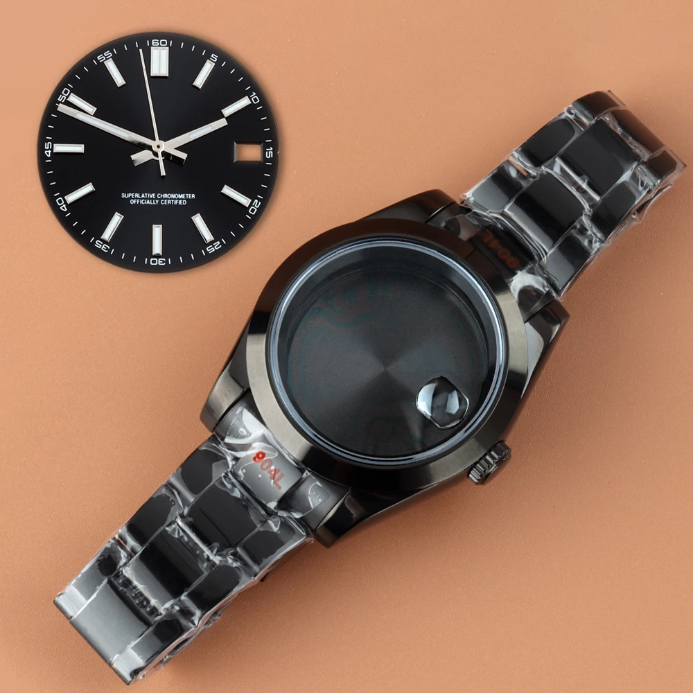 

36/39mm NH35 Watch Case With Dial Hand Blue Luminous 316L Steel for Mod Replacement Parts Fit Nh35 Nh36 Movement Oyster Bracelet