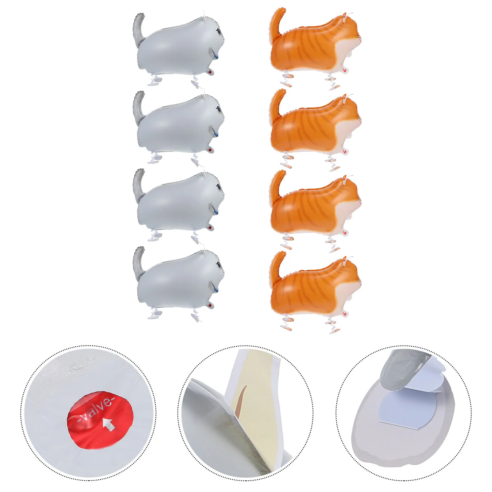 

8 Pcs Cat Balloon Birthday Decors Balloons for Party Decorations White Decorate