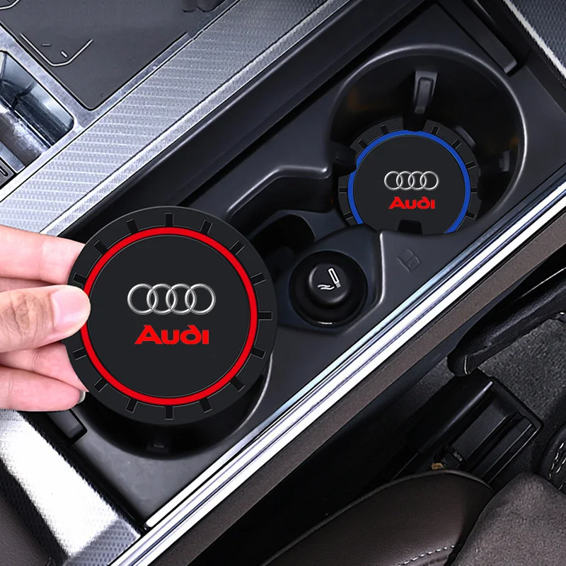 

For Audi A1 A3 A4 A5 A6 A7 A8 Q2 Q3 Q5 Q7 Q8 Quattro S7 S8 S3 S4 2Pcs Car Water Cup Mat PVC Silicone Bottle Holder Pad Anti-slip
