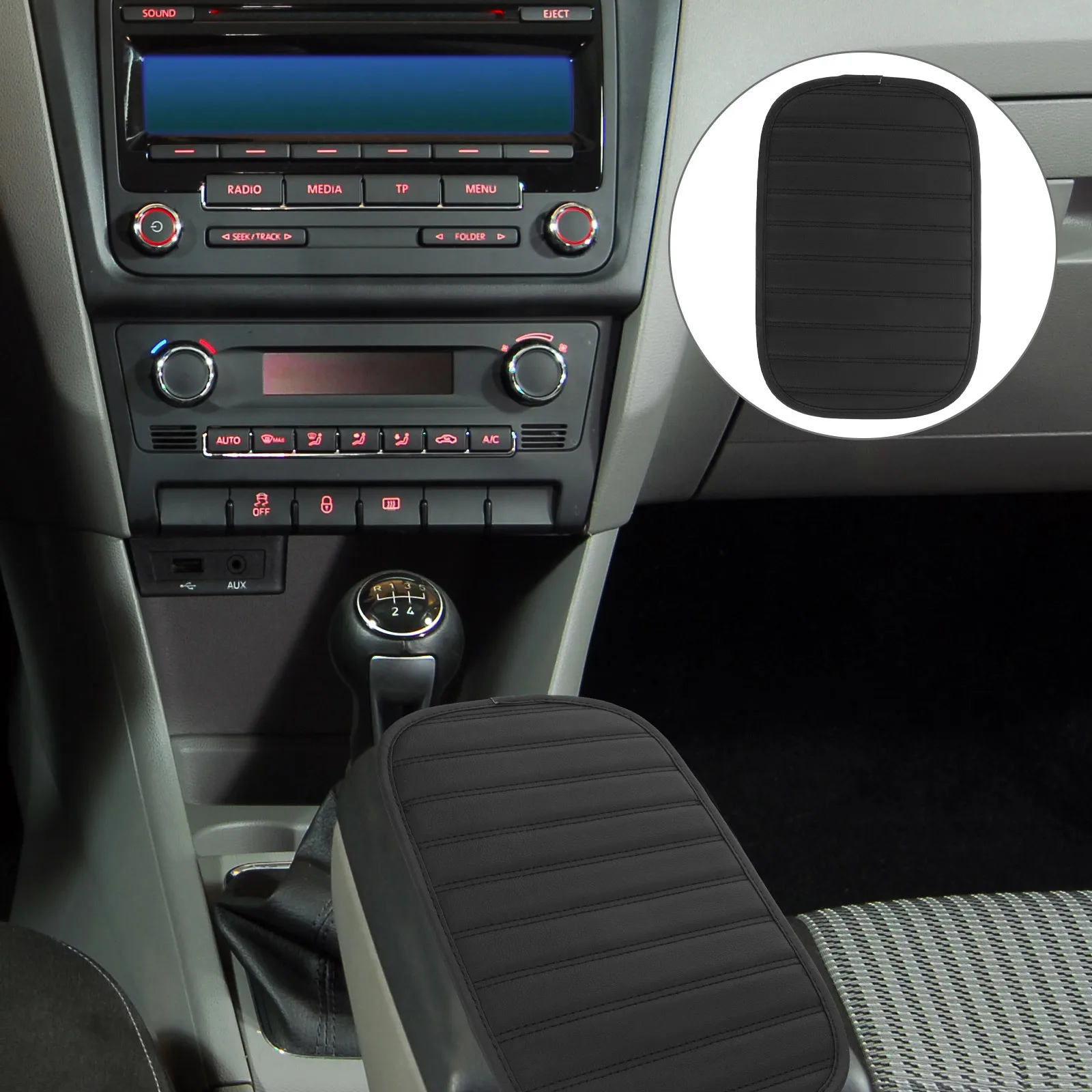 

Car Armrest Cushion Durable PU Cover Protective Console Pad Comfortable Center Armrest Cover Auto Interior Decoration