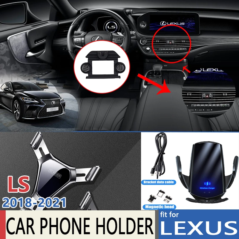 

Car Mobile Phone Holder for Lexus LS XF50 LS350 LS500 LS500h 2018 2019 2020 2021 Telephone Stand Bracket Vent Auto Accessories