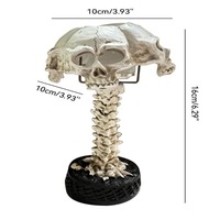 Halloween 3D Gothic Skull Table Lamp Skeleton Desktop Light Spooky 4 Head Resin Night Decorative Light Party Home Ornament Gifts
