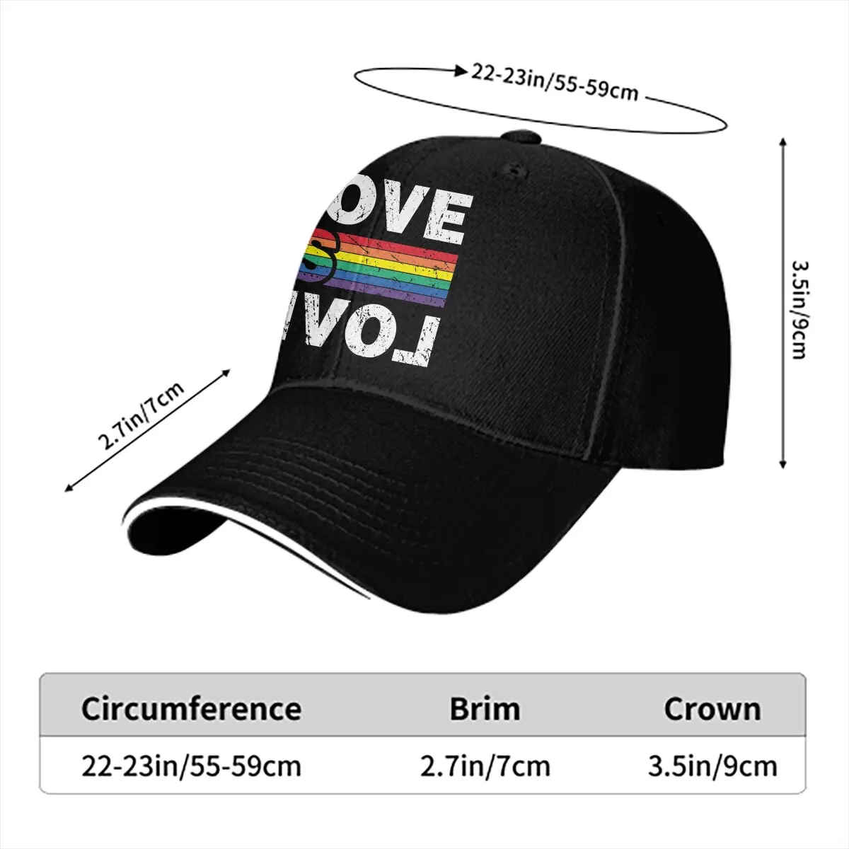 Love Is Love (2) gorras de béisbol Unisex, gorra con visera, Orgullo LGBT Gay, sombreros de sombra para el sol para hombres y mujeres