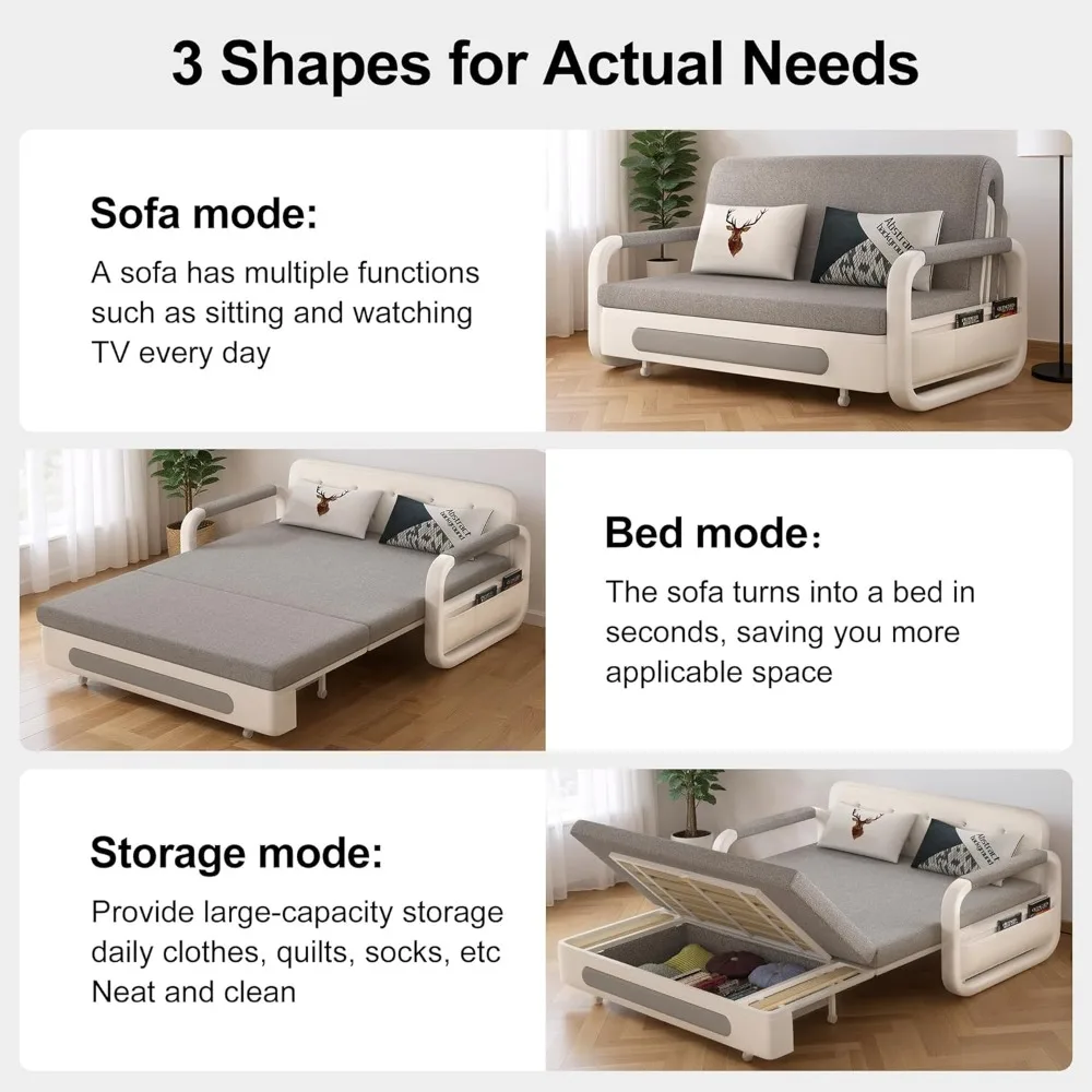 سرير أريكة قابل للسحب متعدد الاستخدامات - أريكة فوتون نائمة حديثة متعددة الاستخدامات، سرير نهاري مع دولاب، مثالي لغرفة المعيشة والمركبات الترفيهية #5