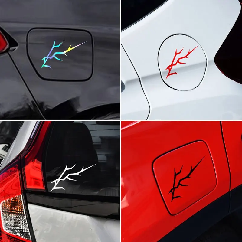 Lightning Crack Vinyl Sticker Waterproof Car Decal Scratch Cover for Fuel Cap Side Window Windshield Motorcycle Helmet Decor