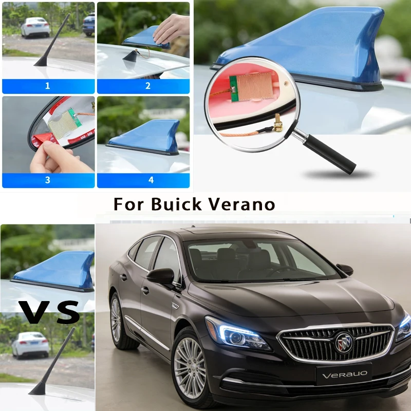 

For Buick Verano Car Roof Top Mount Shark Fin Aerial Antenna Toppers Auto Radio AM FM Antenna Signal Amplifier Aerial