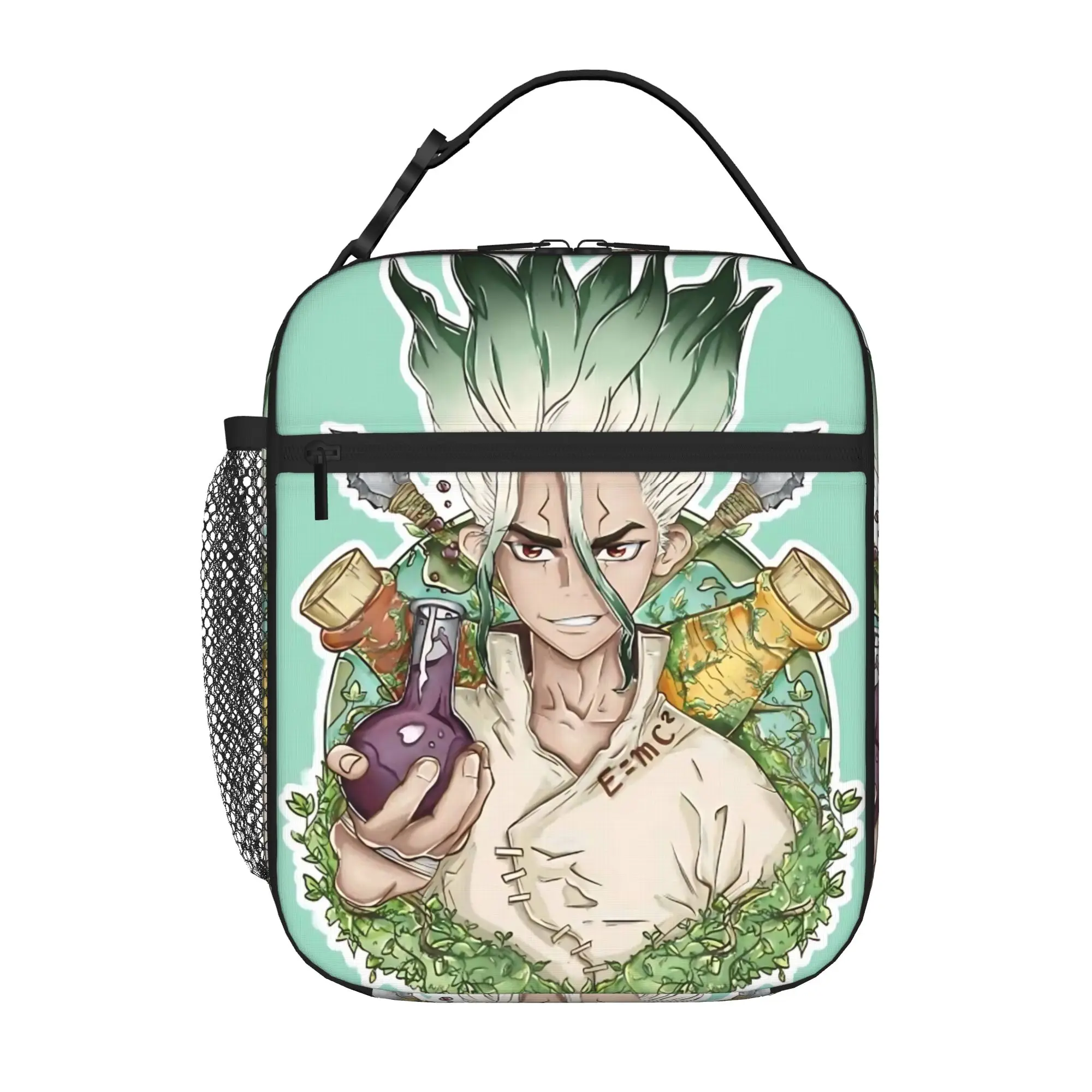 1 Piece Zipper Closure Senku Potion Bottle Wreath Badge Anime Storage Bag Pocket Dr.STONE  School Lunch Food Box For Lunch Bag