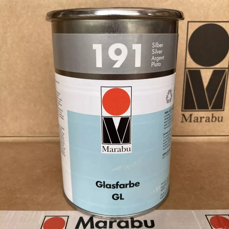 Marabu Genuine German Malebold Ink Ceramic Metal Glass Ink GL191 Silver Silk Screen Pad Printing