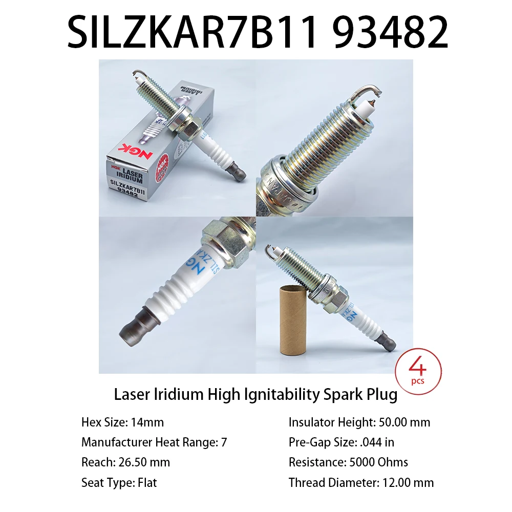 SILZKAR7B11 93482  Iridium Spark Plug Suitable For SUBARU CROSSTREK FORESTER IMPREZA LEGACY OUTBACK XV 2.0L 2.5L OEM 22401-AA780