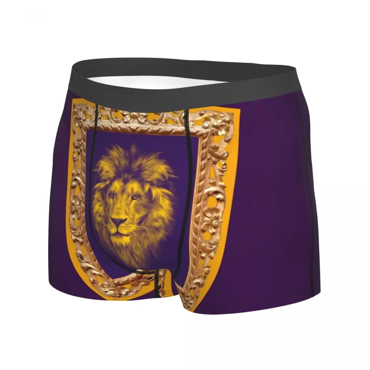 Men Petra's Golden Framed Lion Boxer Shorts Panties Breathable Underwear Male Funny Underpants