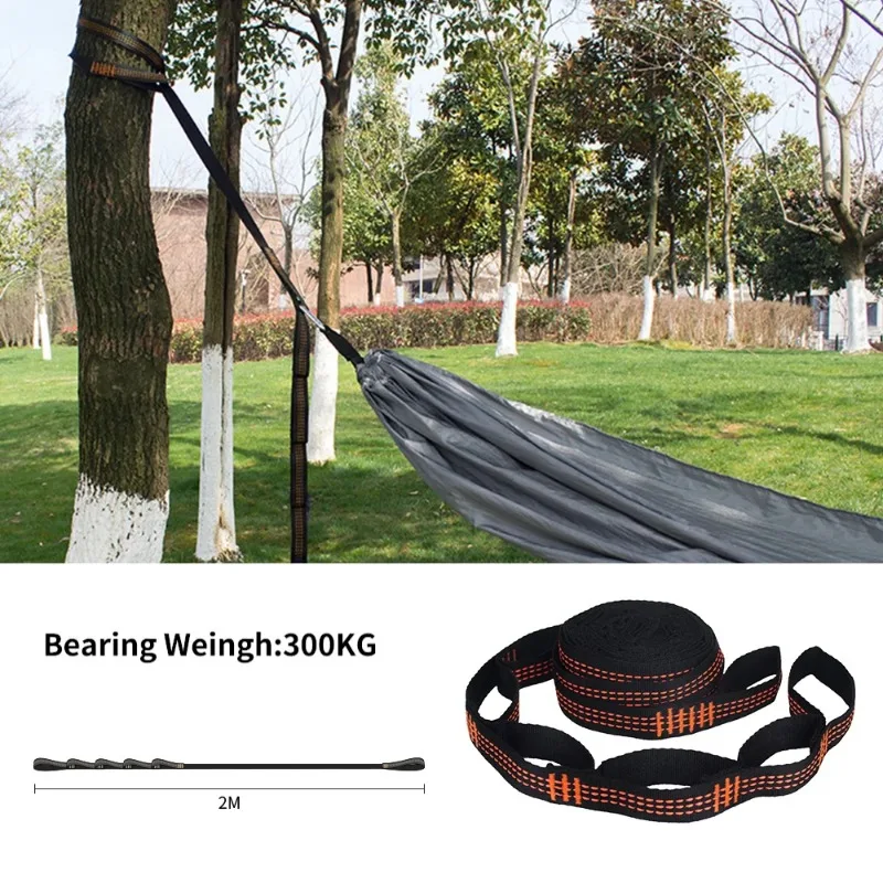 2/4Pcs Hammock Straps Special Reinforced Polyester Straps 5 Ring High Load-Bearing Barbed Black Outdoor Camping Hammock Straps