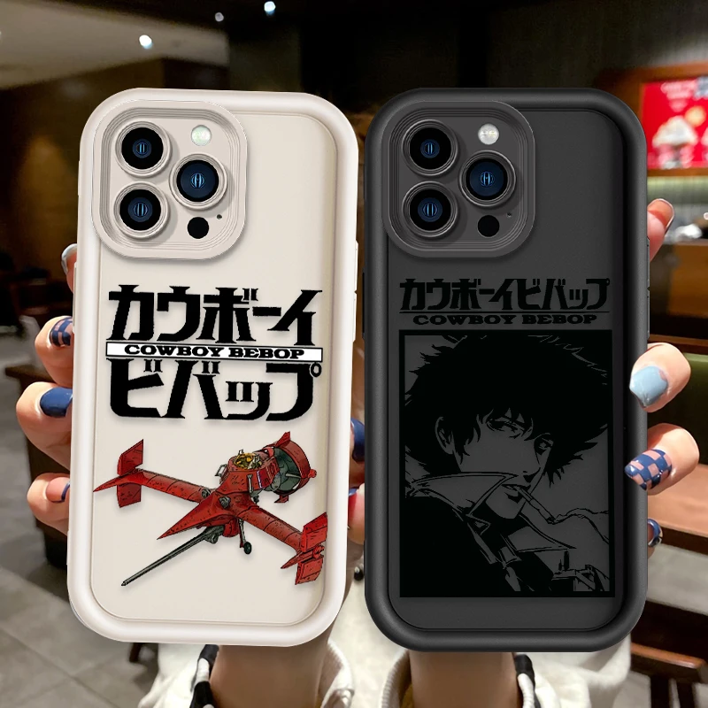 Cowboy Bebop Anime For Apple iPhone 15 14 13 12 11 XS XR X 8 7 Pro Max Plus Soft Eye Ladder Phone Case Cover