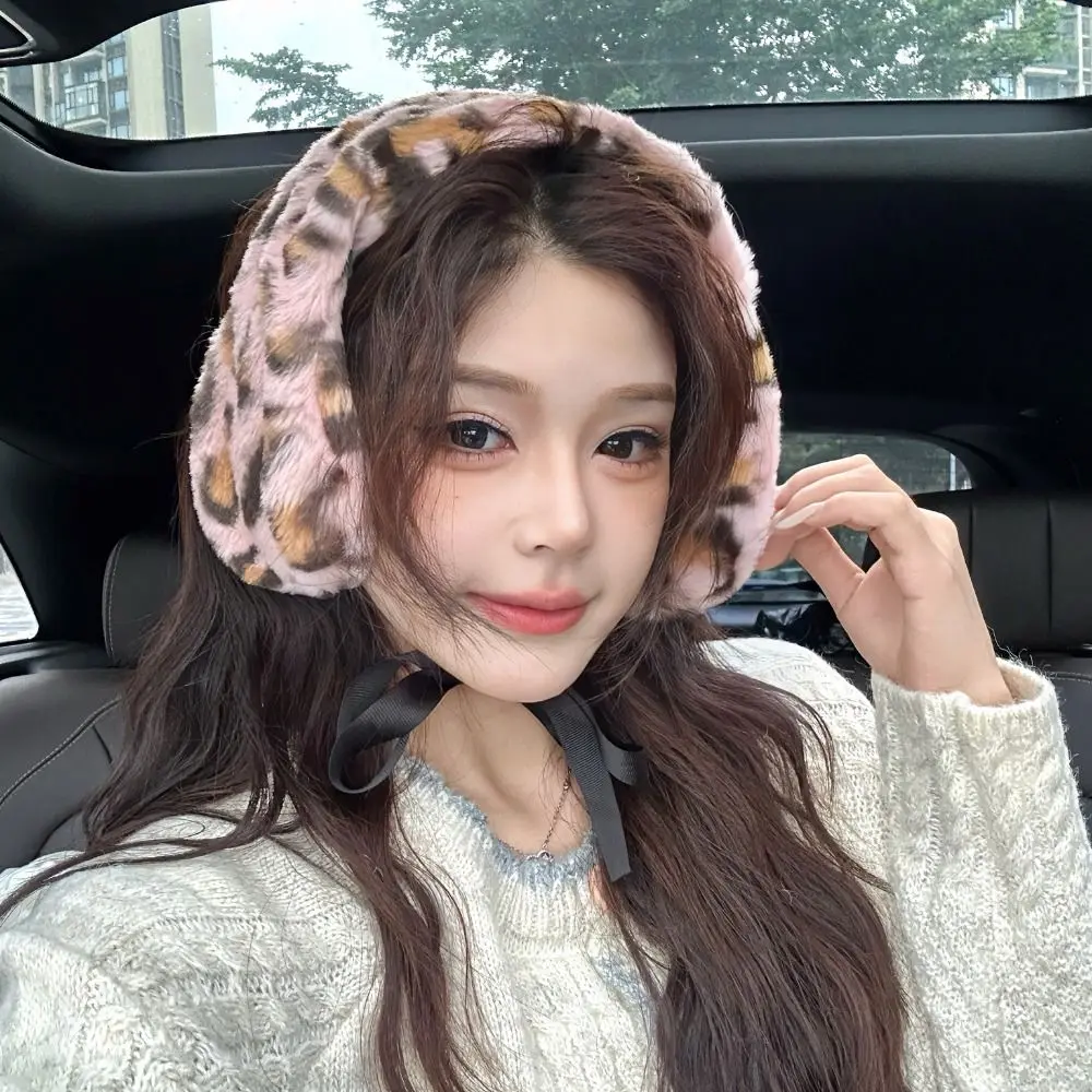 أزياء ليوبارد رباطات الشتاء قابل للتعديل الأذن دفئا بلون لينة الدافئة وشاح النساء أغطية الرأس