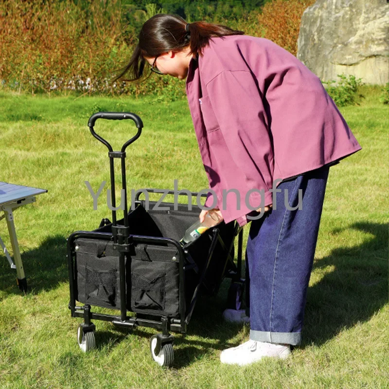 Trolley Outdoor Campsite Wagon Four-wheeled Trolley Camper Van Storage Cart Camping Trolley