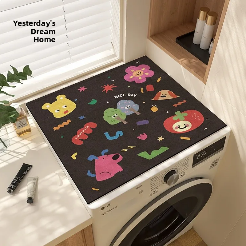 

Мультяшный катящийся чехол с крышкой, розовый пылезащитный коврик для тумбочки Frie, водопоглощающий настольный солнцезащитный противоскользящий коврик