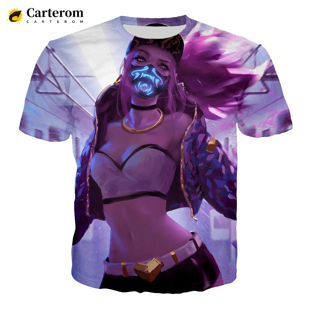 Sexy Akali 3D Print T-shirt League Of Legends T Shirt Men Women Fashion Casual Harajuku Style Tshirt Streetwear Cool Tops