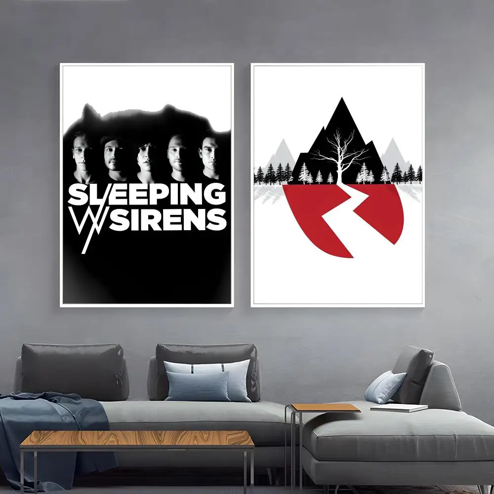 S-Sleeping With Sirens Poster Paper Print Home Living Room Bedroom Entrance Bar Cafe Art Painting Decoration