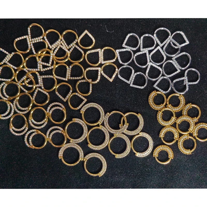 F136 Titanium Piercing Clicker Segment Hoop Nose Rings Earrings Nose Septum Piercing Ear Tragus Cartilage Helix Lip Ear Piercing