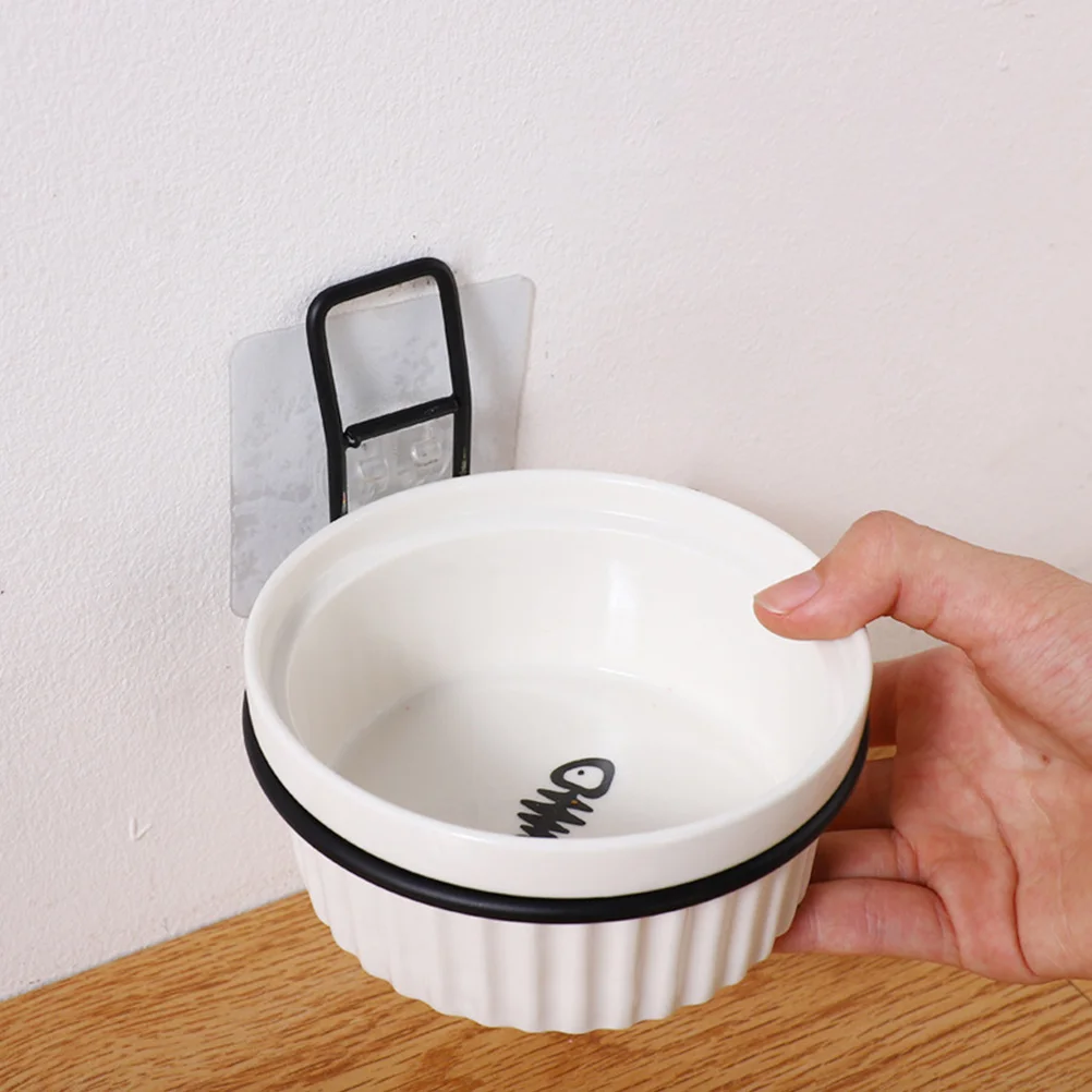 

Household Pet Bowl Mount Iron Plastic Feeding Rack Sturdy Cat Feeder Holder Convenient Feeding Shelf Wall Mounted Pet Supply