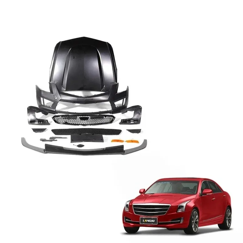 

2013-2019 Car Parts PP Plastic Front Bumper Engine Hood Bodykit ATS 2 II V Style Body Kit