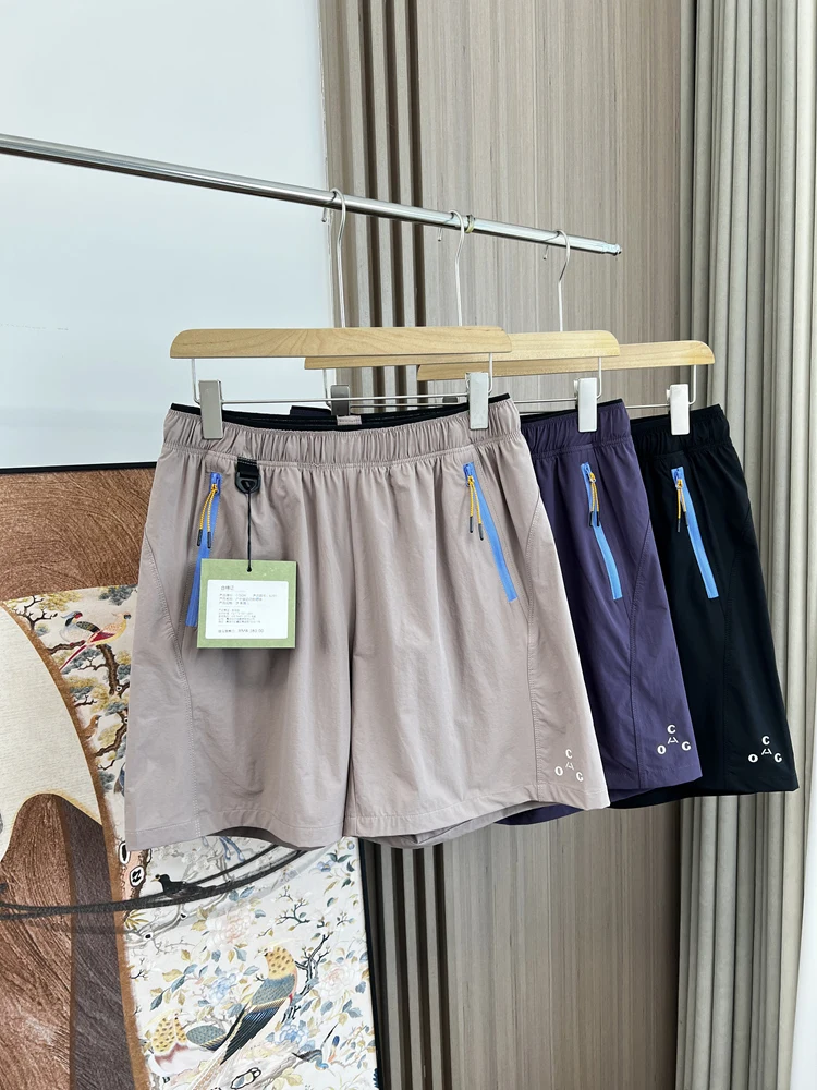 

Qui Dry Breathable Summer Spor Loose Fit Men's And Women's Five Inch Casual orts Straight Leg mid Waist Rope Door