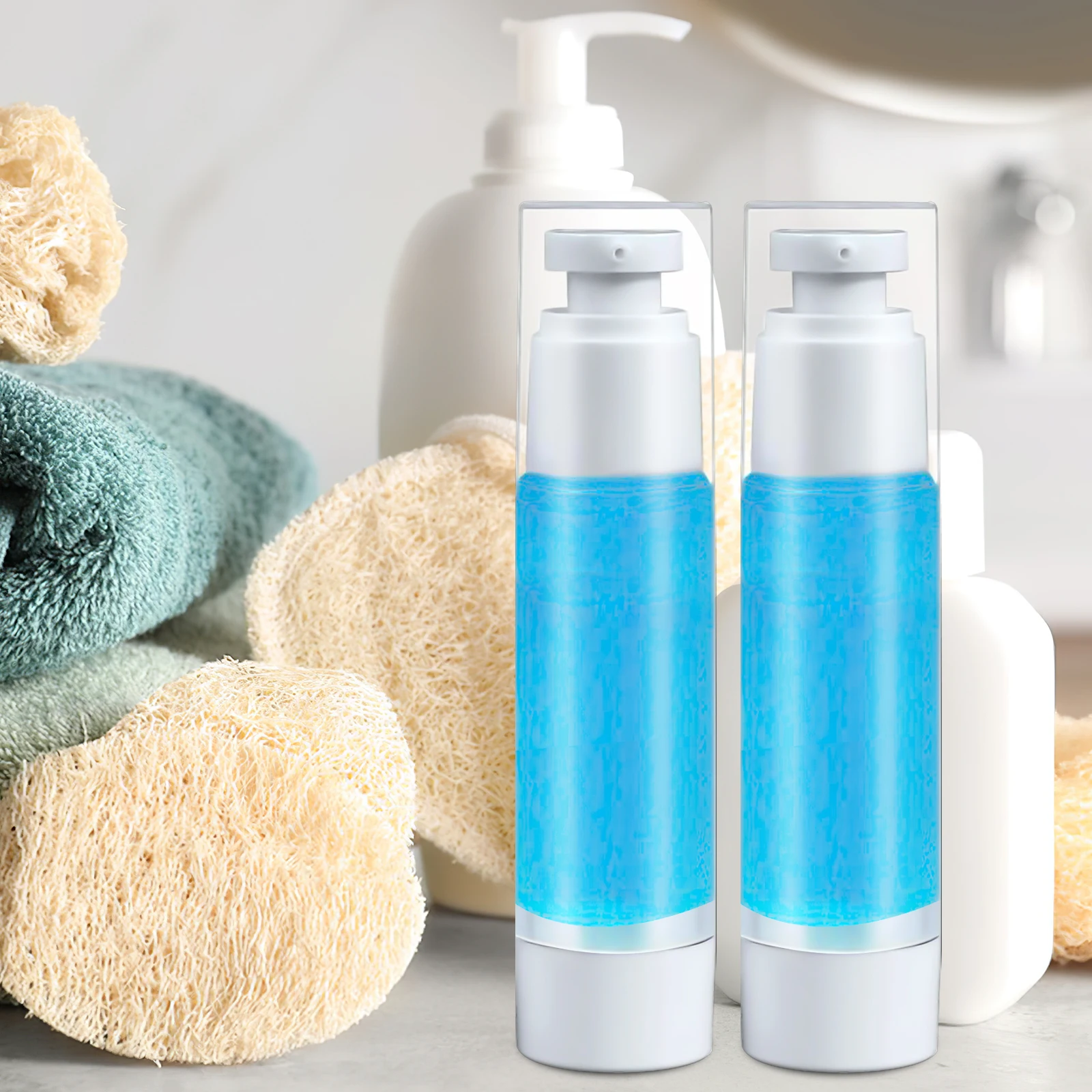 

4Pcs 100Ml Airless Pump Bottle Clear Reusable Travel Size Container for Lotion Serum Cream No Spill Toiletries Storage Empty