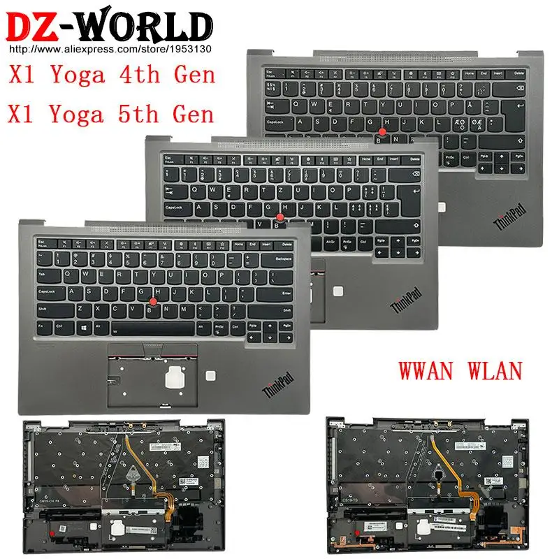 einglish sws swiss ndc nordic keyboard com shell palmrest upper case para lenovo thinkpad x1 yoga 4th 5th gen laptop us 01