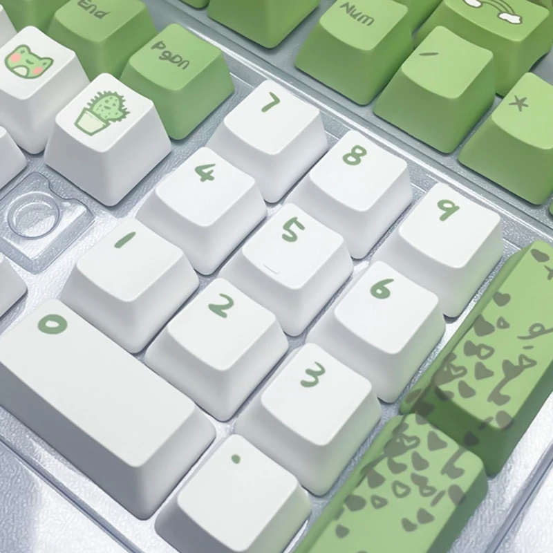 Cute Frogs Design Russian Keycaps for MX Switches Mechanical Keyboard ,PBT XDA/OEM Height for Typists and Gamers Dropship