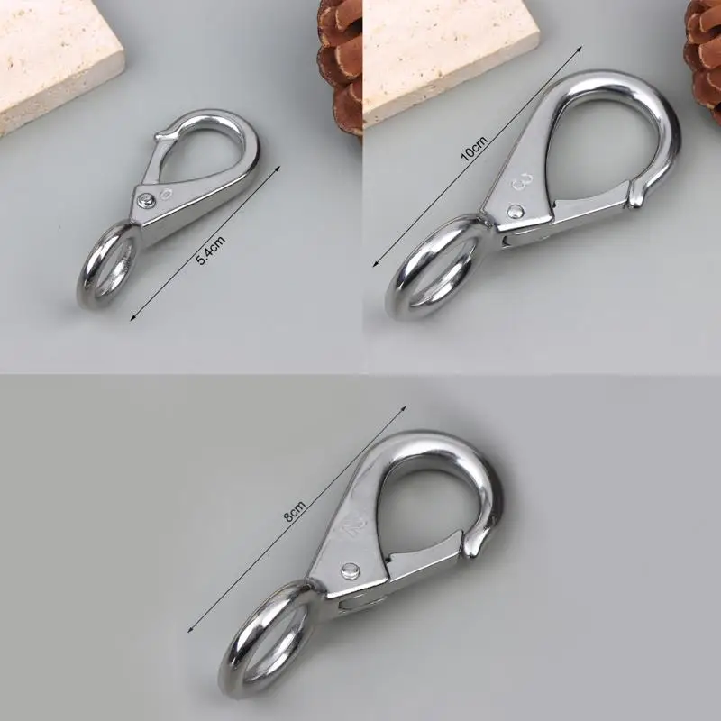 *Heavy Duty Stainless Steel 304 Spring Snap Hook Rigid Loaded Fixed Eye Clip Carabiner Universal Marine Boats Clip Dock Hardware image 6