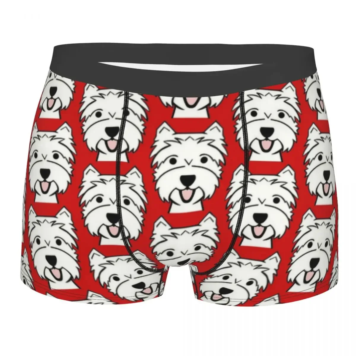 Cute West Highland Terrier Puppy Underwear Male Sexy Print Customized Westie Dog Boxer Shorts Panties Briefs Soft Underpants