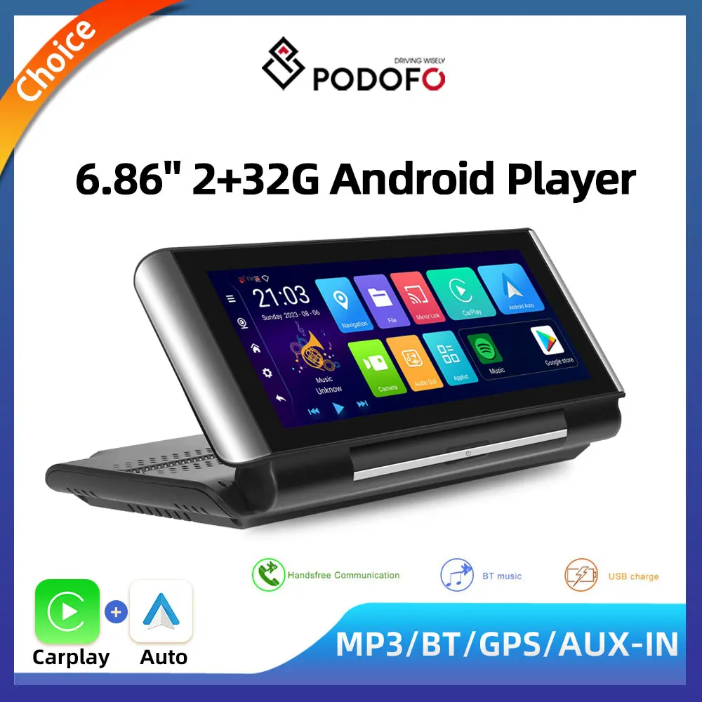 

Podofo Universal Car Radio 6.86'' Multimedia Wireless Video Player CarPlay Android Auto for VW Nissan Car Toyota Touch Screen